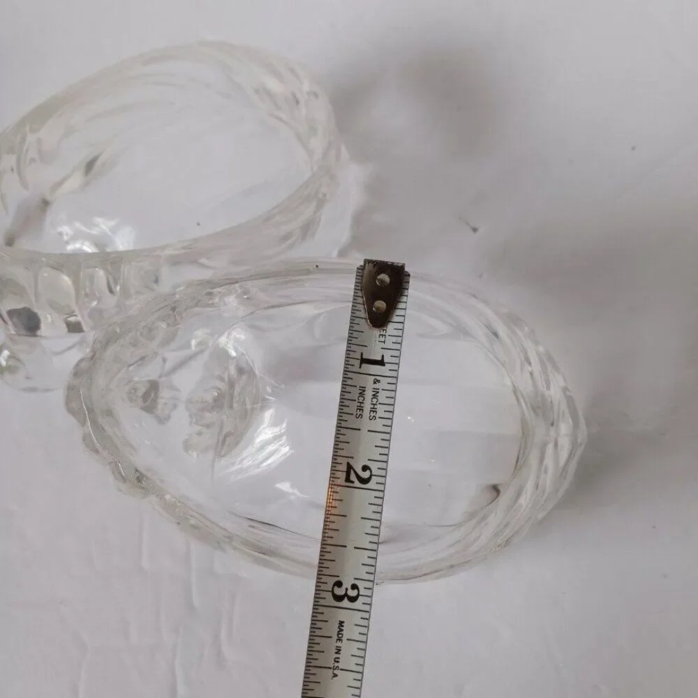 2 Vintage 70's Kitsch Clear Plastic Lucite Swan Soap Dish Trinket Holder